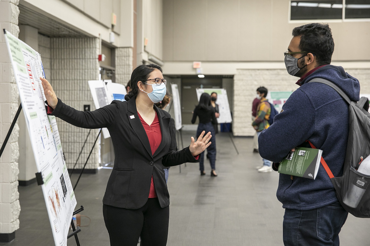 female student wearing a mask