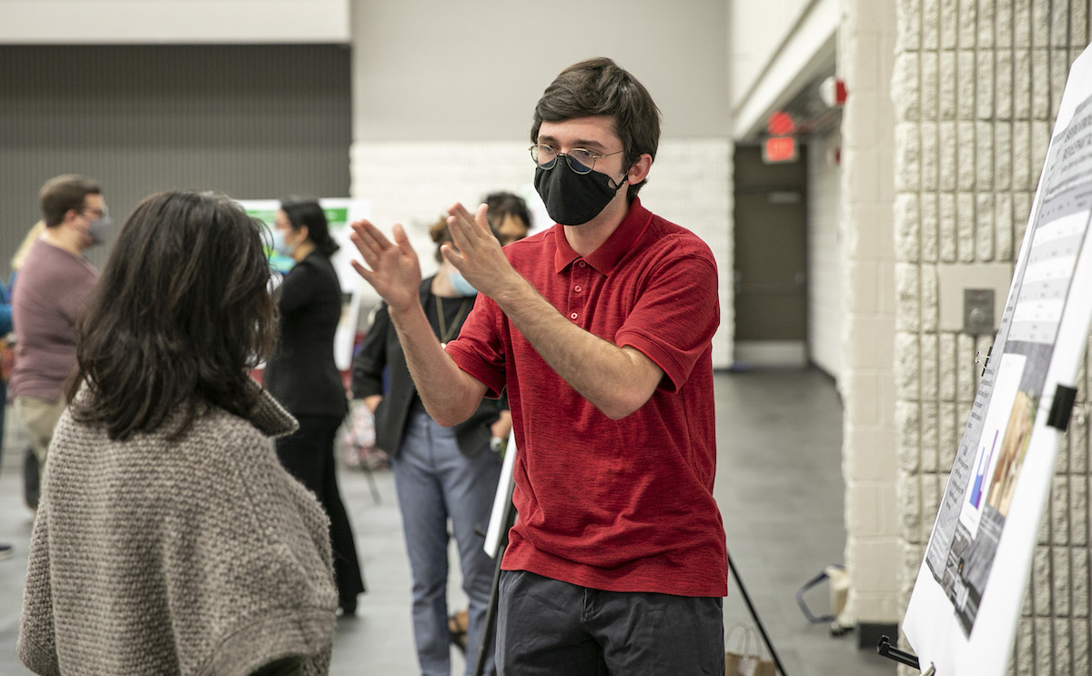 male student with mask