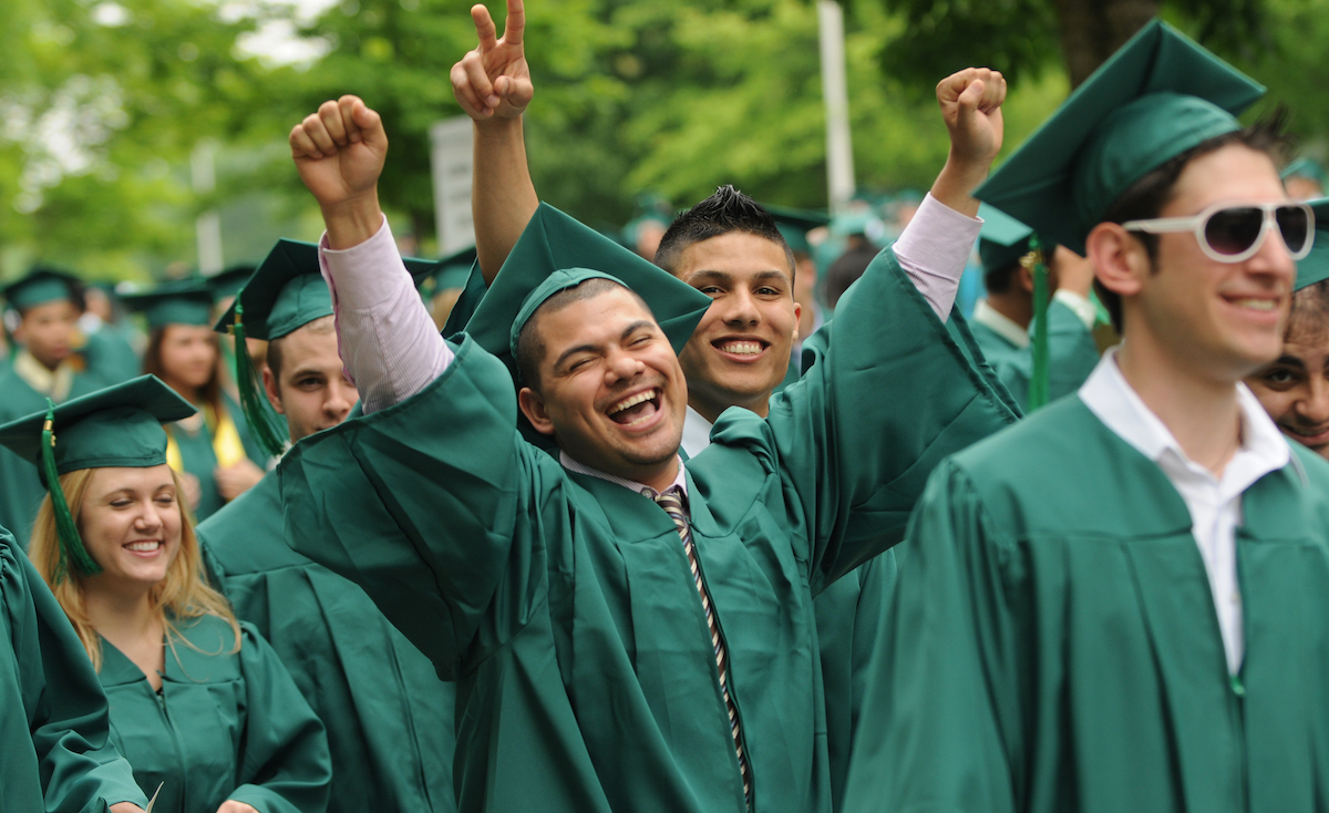 graduates outside