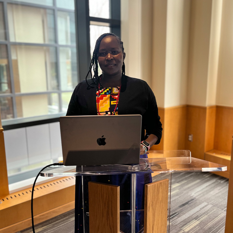Dr. Kakenya Ntaiya, George Mason University's Sojourner Truth Lecture guest speaker. Photo by Shayla Brown.
