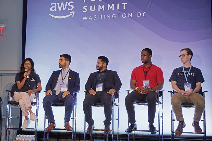 Panel speaks at AWS summit.